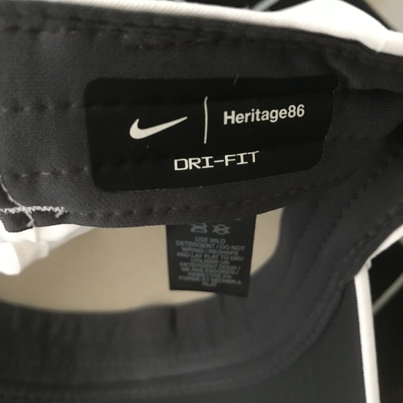 Nike Men's White/Black Logo Adjustable Poly Cap Athletic Hat Streetwear Sporty - Picture 8 of 9